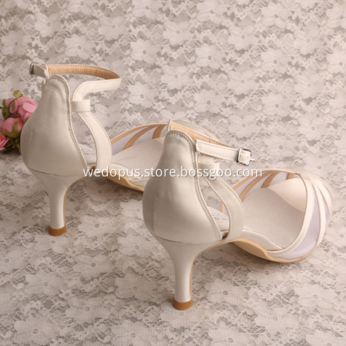 Summer White Heeled Sandals Women Wedding